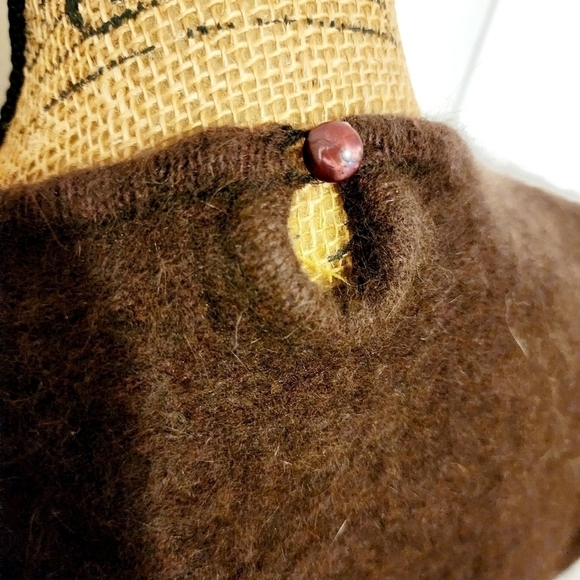 Vintage HF Genuine Fur Detailed Beaded Sweater Brown Soft Unique Balloon Sleeves - Picture 8 of 10